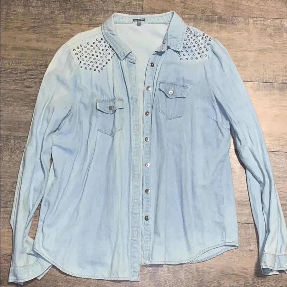 Studded chambray shirt